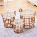 ka1340 طقم باسكت غسيل خوص مدور