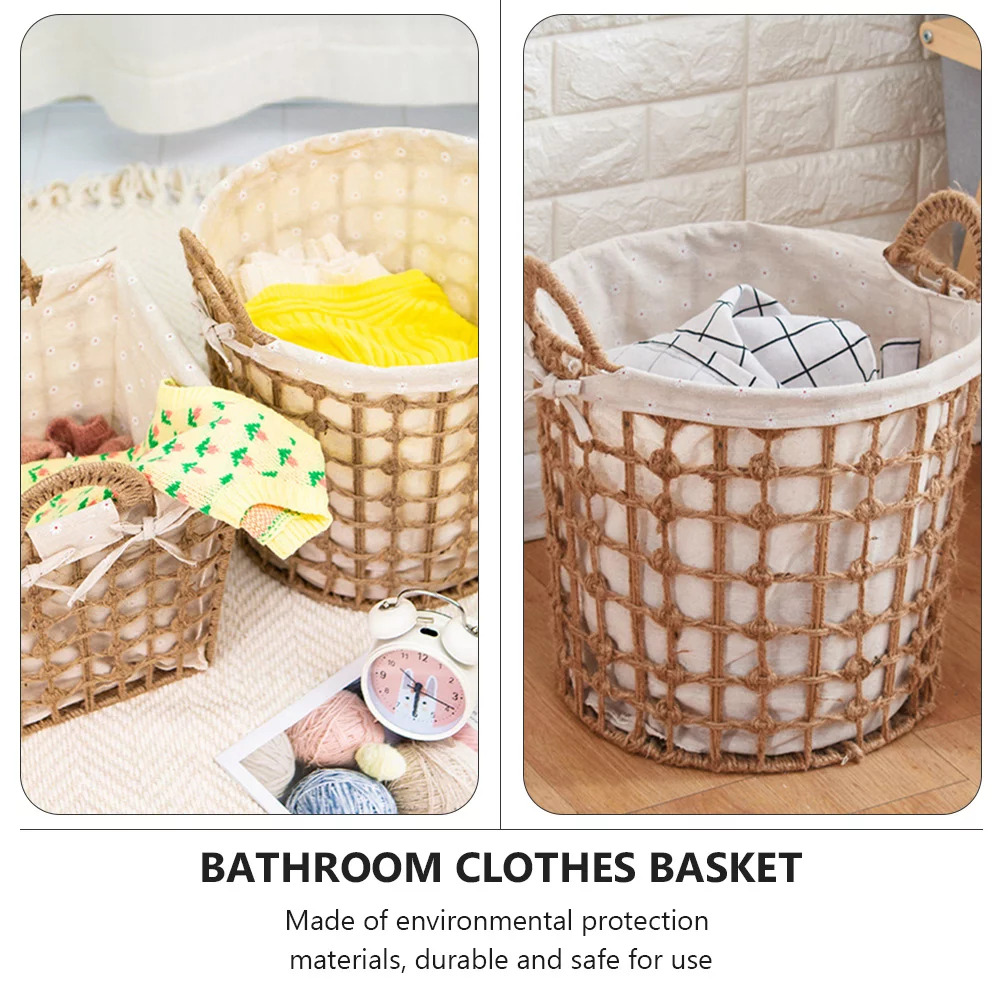 ka1340 طقم باسكت غسيل خوص مدور