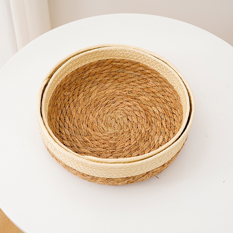 ka 1379 طقم عياشه خوص مدور 2 قطعه