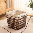 باسكت خوص ببطانه كتان لحمل وتنظيم الملابس والميكب وادوات العناية بالشعر والبشرة