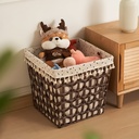 باسكت خوص ببطانه كتان لحمل وتنظيم الملابس والميكب وادوات العناية بالشعر والبشرة