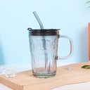 مج زجاج والمشروبات الساخنة والعصائر بطريقتين للشرب وغطاء محكم الغلق وشاليموه ويد للخروج والجيم والسفر