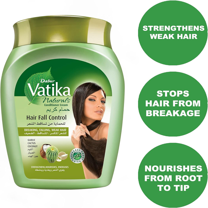 حمام كريم فاتيكا 500 جرام لترطيب الشعر وحمايته من التساقط وتغذية الشعر الضعيف بالثوم والصبار وجوز الهند