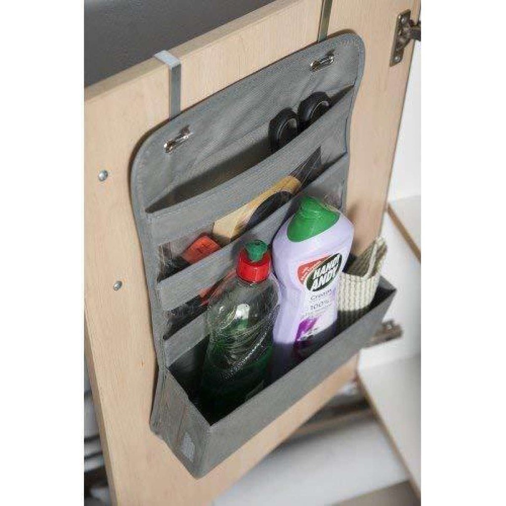 منظم أدوات التنظيف للتعليق على درفة تحت الحوض