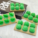 شمع صبار 6 قطع باشكال مختلفة بقواعد معدنية لديكور البيت وإضفاء اجواء رومانسية هادئة