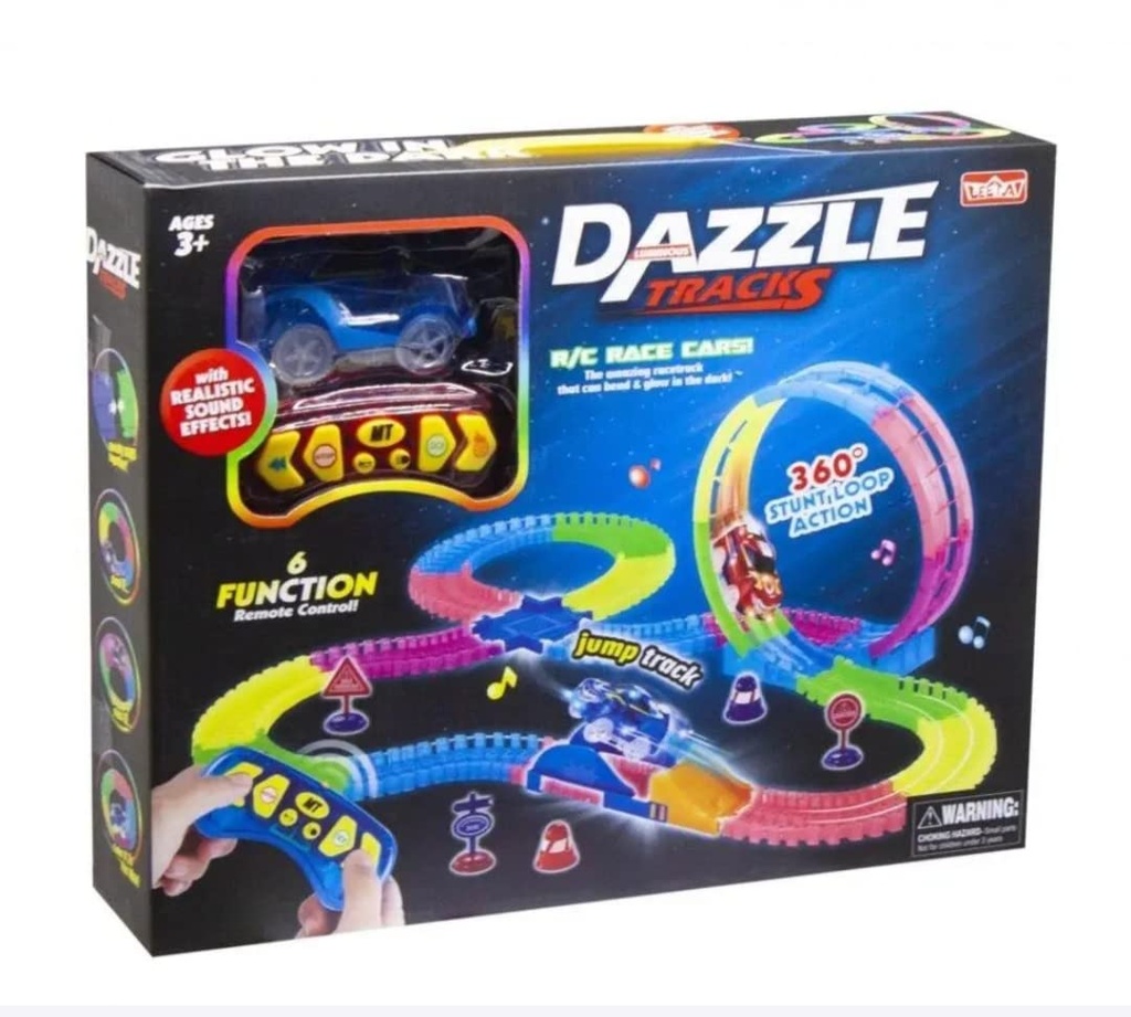 لعبة سباق السيارات بريموت للاطفال  تتكون من 360 قطعة  بها 6 وظائف للتحكم عن بعد مع موثرات صوتية وجذابة لطفلك