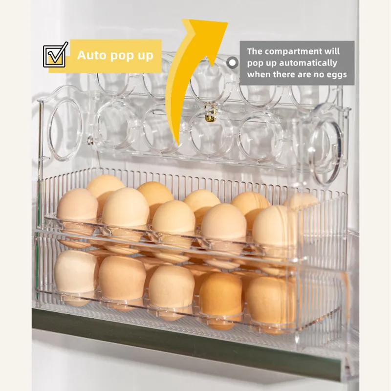 استاند ومنظم اكليريك 3 ارفف لحمل وتنظيم البيض داخل الثلاجة علي الارفف والابواب يحمل حتي 30 بيضة