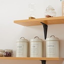 طقم برطمانات معدن ابيض 3 قطع لتخزين الشاي والسكر والقهوة