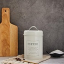 طقم برطمانات معدن ابيض 3 قطع لتخزين الشاي والسكر والقهوة