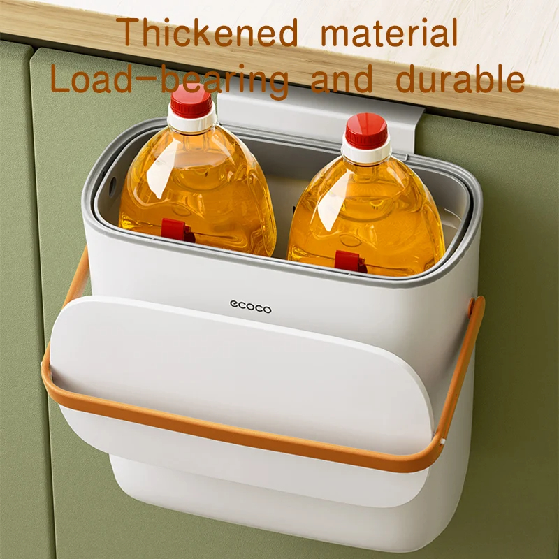 باسكت قمامة يعلق علي درف المطبخ بلزق دبل فيس بغطاء ويد من ايكوكو