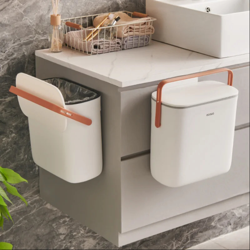 باسكت قمامة يعلق علي درف المطبخ لتوفير مساحات بلزق دبل فيس بغطاء ويد من ايكوكو