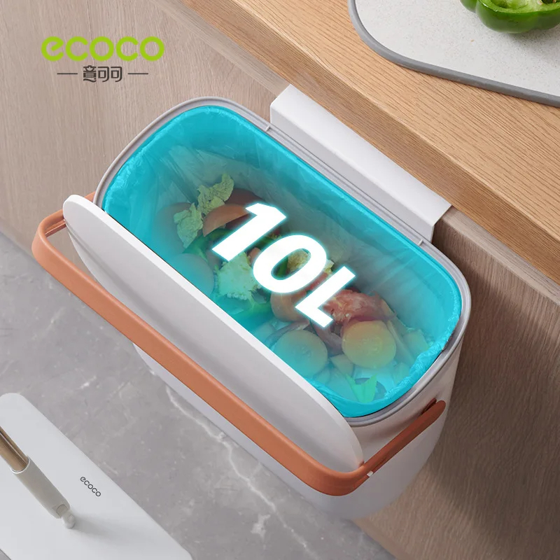 باسكت قمامة يعلق علي درف المطبخ لتوفير مساحات بلزق دبل فيس بغطاء ويد من ايكوكو