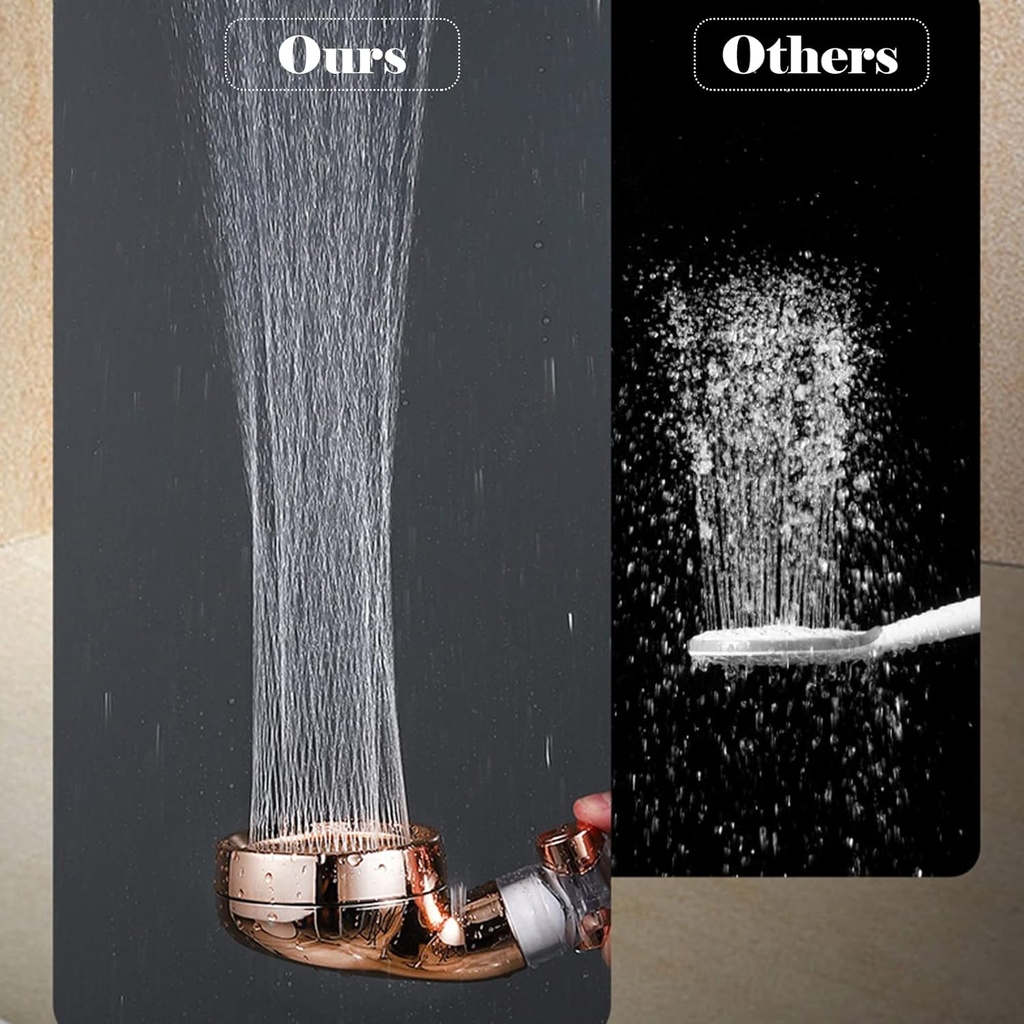 سماعة دش لزيادة ضغط المياه بفلتر لتنقية الشوائب و 3 انظمة رش قابل للتغير بينهم حسب الرغبة وزرار للفتح والغلق