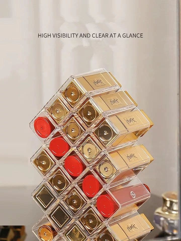 منظم أقلام الروج الأنيق من الأكلريك الصافي يحمل 28 قلم