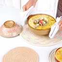 مفارش طاوله منسوجه بيضاويه  4 قطع مقاومه للحراره