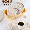 مفارش طاوله منسوجه بيضاويه  4 قطع مقاومه للحراره