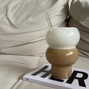 مج بومبية بايركس زجاج شفاف للأيس كوفي والاتية والكابتشينو