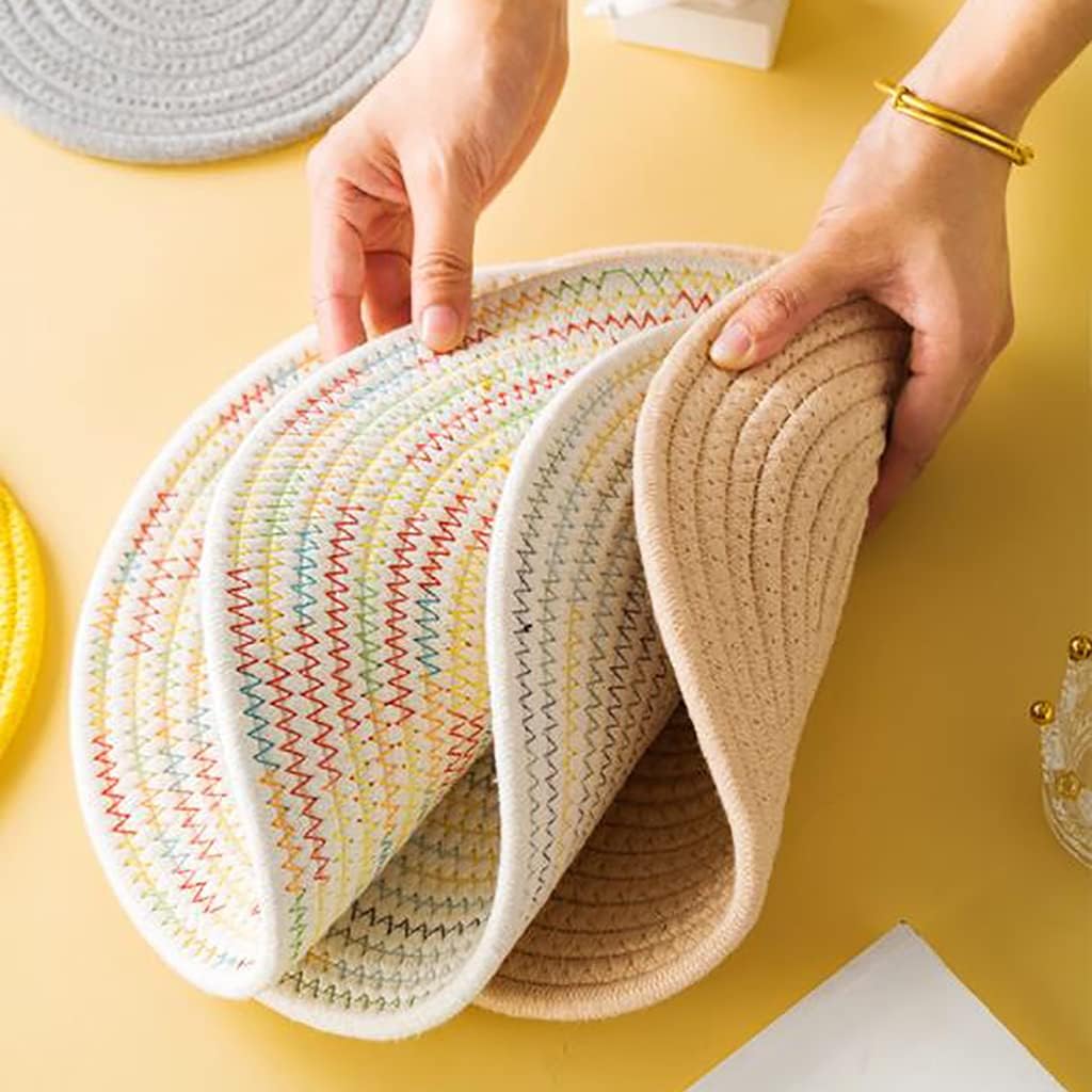 مفارش طاوله منسوجه بيضاويه  4 قطع مقاومه للحراره