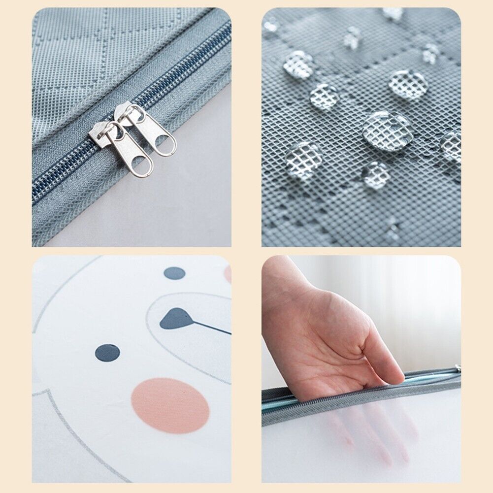 شنطة تخزين ملابس كبيرة مطبوعة باشكال كرتونية مختلفة باتنين يد لسهولة الحمل والتنقل متعددة الاستخدامات ا