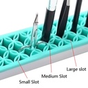 حامل ادوات ميكاب ومناديل سيليكون مرن لتنظيم وتخزين ادوات التجميل