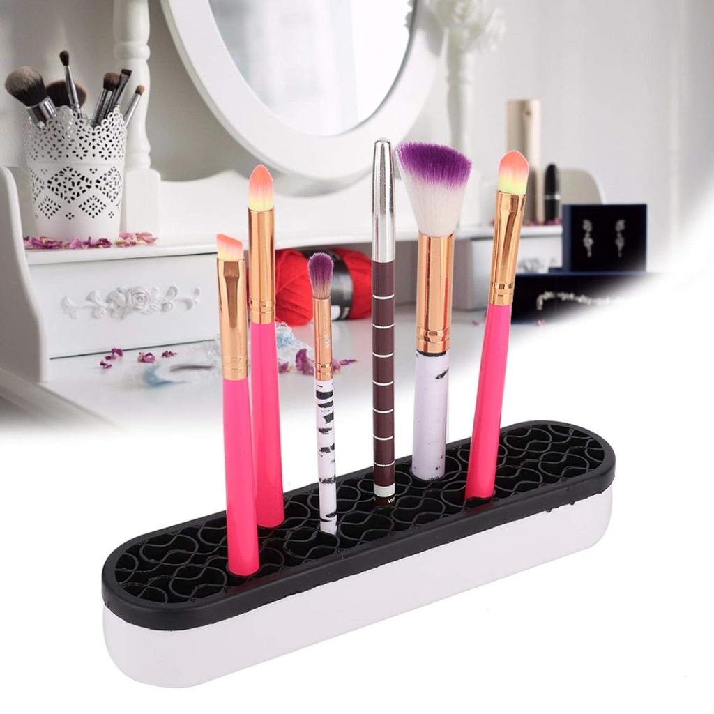 حامل ادوات ميكاب ومناديل سيليكون مرن لتنظيم وتخزين ادوات التجميل