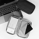 شنطة ووتر بروف لتخزين وتنظيم الاسلاك والكابلات والمواد الالكترونية طبقتين مقسمين من الداخل للسفر والتنقل