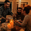 شمعة زجاجية بدون لهب لتجديد ديكور المنزل بدون تكاليف تعمل بالحجارة