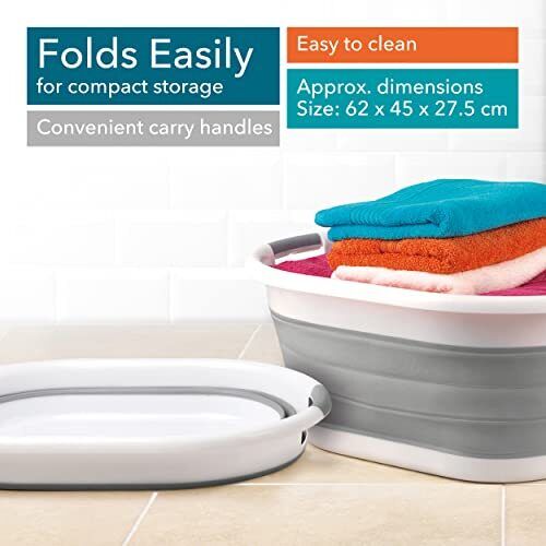 باسكت غسيل سيليكون قابل للطي و مضاده للانزلاق  38 لترو يد لسهوله الحمل