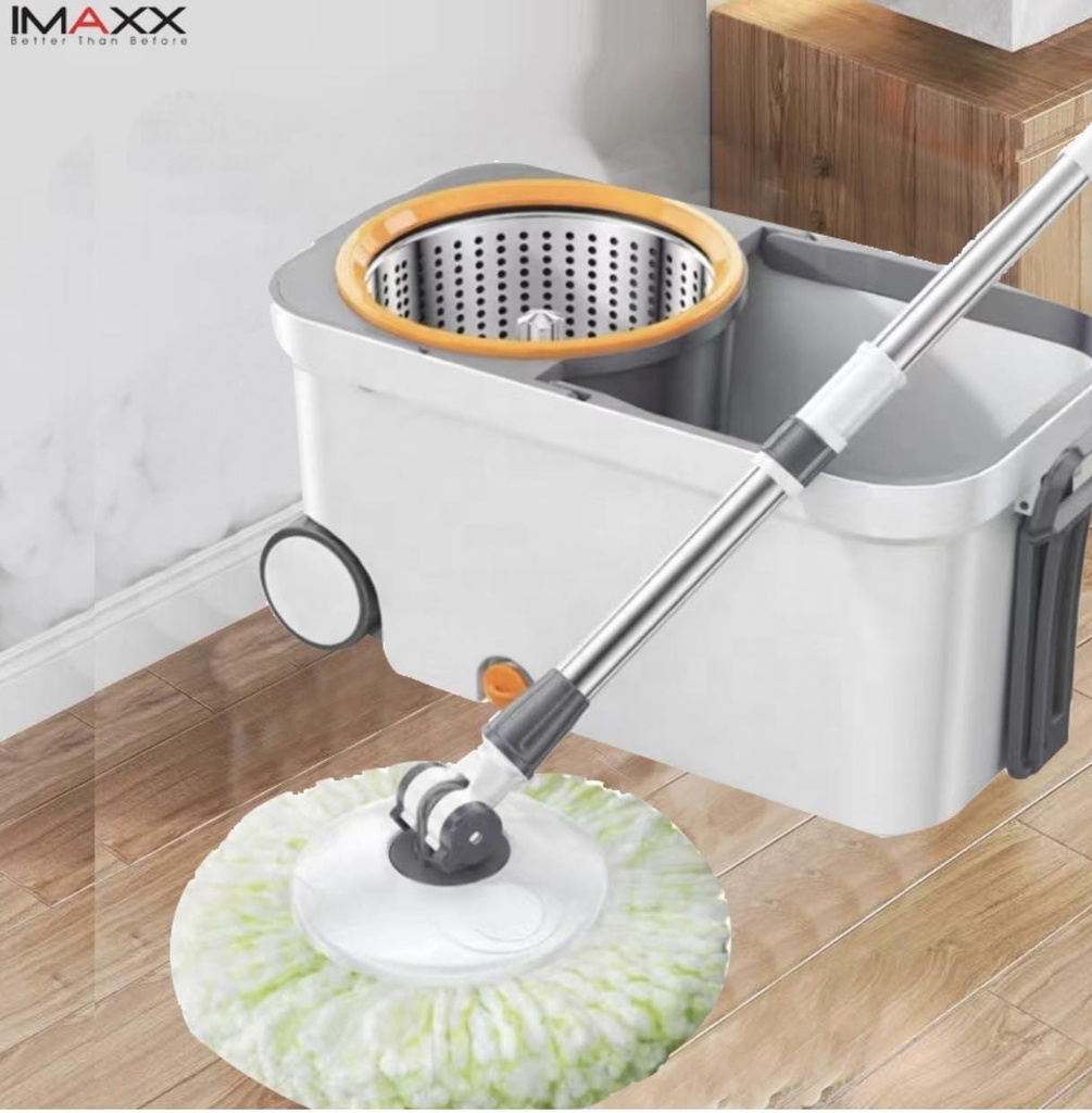 جردل بمسحة دوارة 360 درجة وعجلات تسهل عليكي تنظيف احترافي للارضيات المنزلية