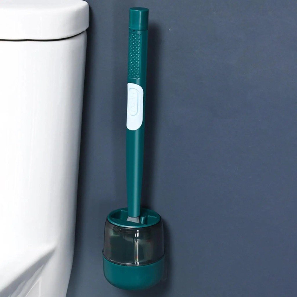 فرشة تواليت سيليكون مزودة بخزان لسائل التنظيف ويمكن  تعليقها علي الحائط