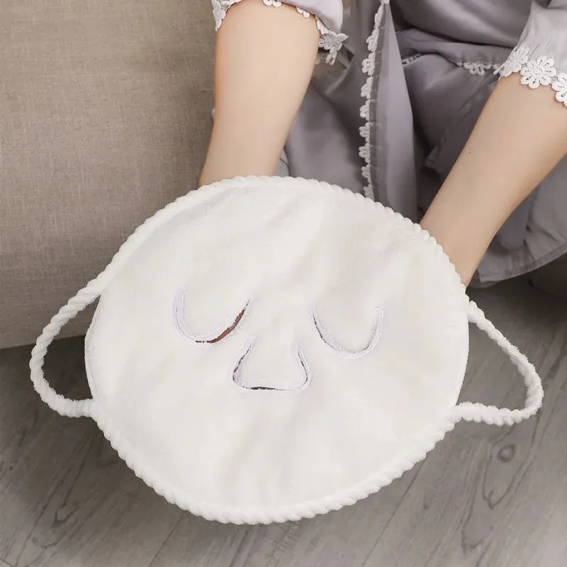 فوطة بخار قطنية مزدوجة وسميكة علي شكل قناع للوجه