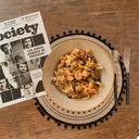 كوستر خيش دائري للسفرة والمطبخ مطبوع برسومات مختلفة باللون الابيض والاسود