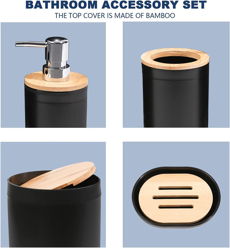 طقم حمام 6 قطع للحفاظ علي نظافة وترتيب وتنظيم الحمام بشكل شيك