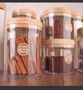 طقم برطمانات تخزين اكليريك شفاف 3 قطع بمقاسات مختلفة +استكير توابل