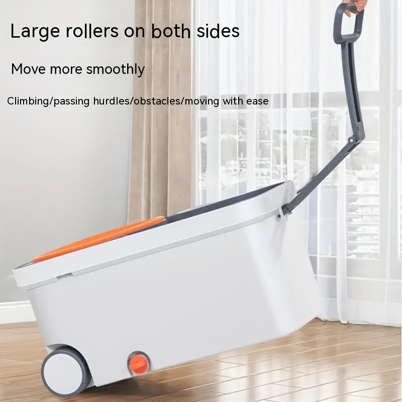 جردل بعجلتين وممسحة دوارة  360 درجة وحلة عصر ستانلس ستيل قوية تسهل عليكي تنظيف احترافي للارضيات المنزلية