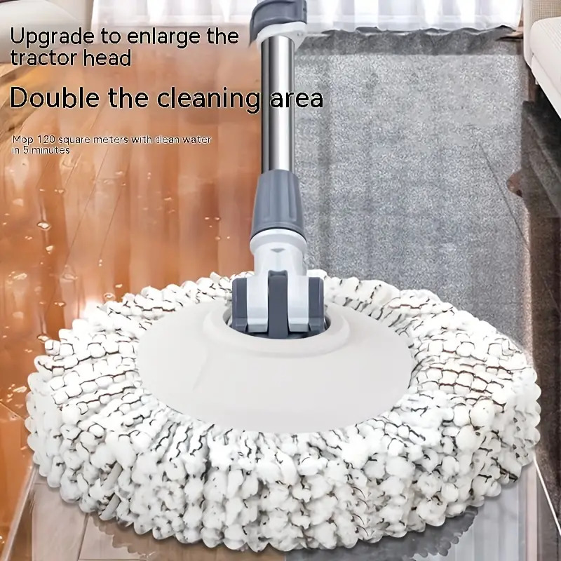 جردل بعجلتين وممسحة دوارة  360 درجة وحلة عصر ستانلس ستيل قوية تسهل عليكي تنظيف احترافي للارضيات المنزلية