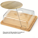 طبق   خشبي  بغطاء اكليريك  محكم الغلق لحفظ الكب كيك والكوكيز والمافن ولحلويات متعدد الاستخدام