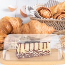 طبق   خشبي  بغطاء اكليريك  محكم الغلق لحفظ الكب كيك والكوكيز والمافن ولحلويات متعدد الاستخدام