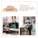 طبق   خشبي  بغطاء اكليريك  محكم الغلق لحفظ الكب كيك والكوكيز والمافن ولحلويات متعدد الاستخدام