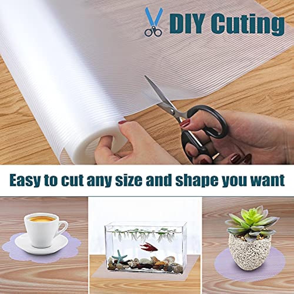 رول بطانة شفاف 3 متر وتربروف للأرفف والأدراج مانع للانزلاق قابل للقص والغسل