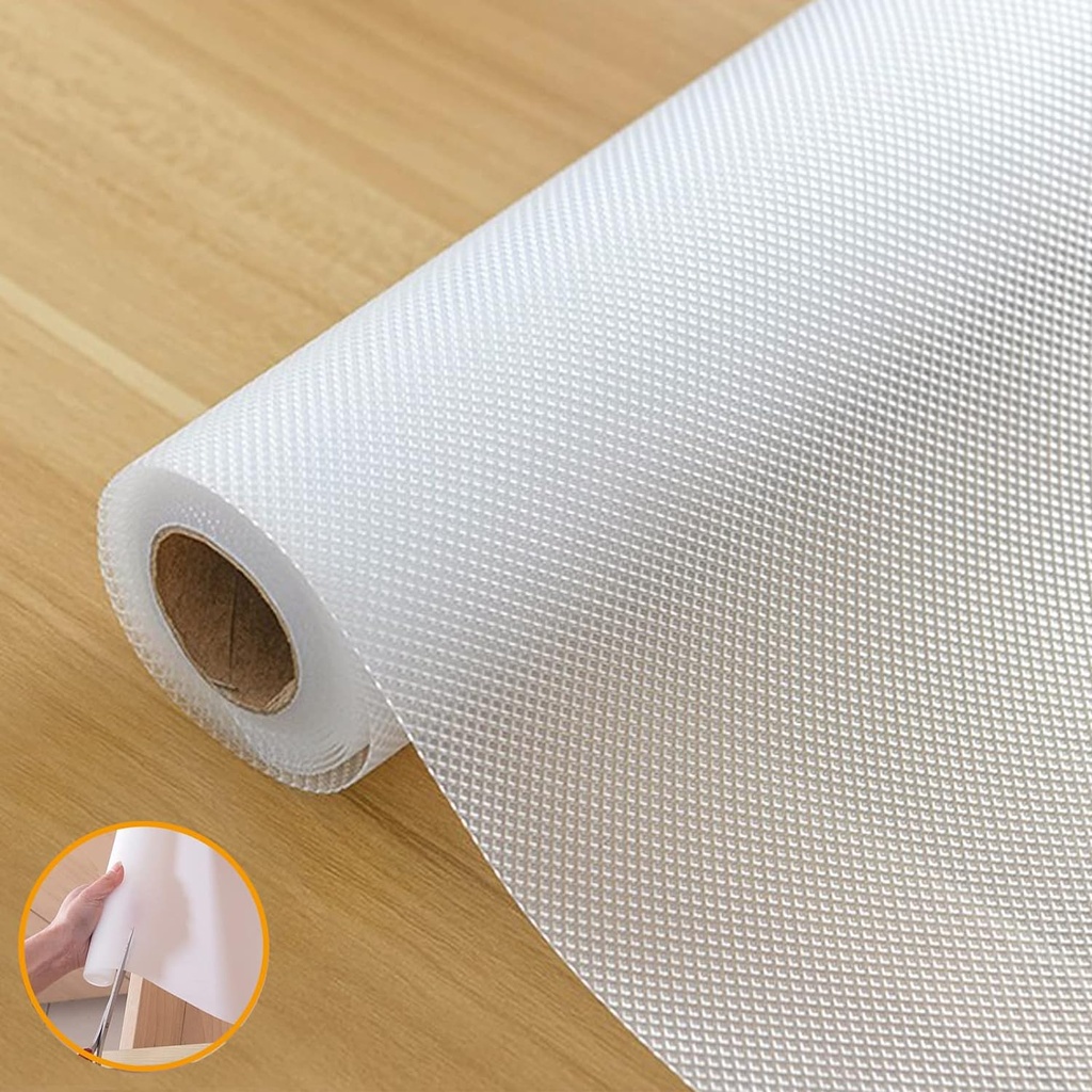 رول بطانة شفاف 3 متر وتربروف للأرفف والأدراج مانع للانزلاق قابل للقص والغسل