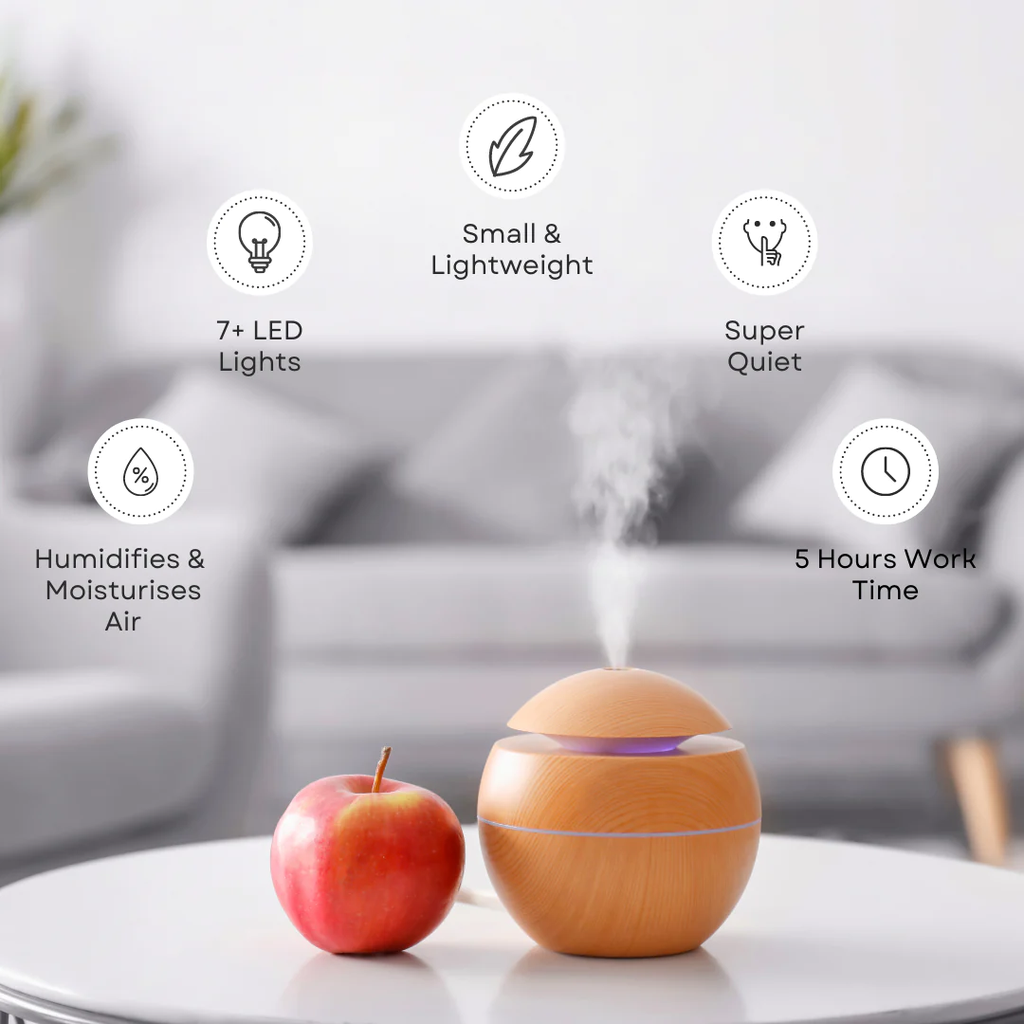 فواحة مضيئة 7 ألوان بخزان عطر و يو اس بي