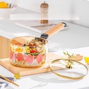 حلة زجاج لتقديم الاكل بيد خشب وغطاء علي شكل غزاله 1800 ملي