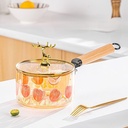 حلة زجاج لتقديم الاكل بيد خشب وغطاء علي شكل غزاله 1800 ملي