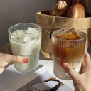 كوباية زجاج مضلعة 300 ملي لشري الشاي والنسكافيه والعصائر