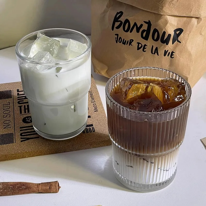 كوباية زجاج مضلعة 300 ملي لشري الشاي والنسكافيه والعصائر