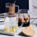 كوباية جود مورنينج 420 مللي زجاج شفاف لشرب الشاي والنسكافيه والعصائر