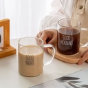 كوباية جود مورنينج 420 مللي زجاج شفاف لشرب الشاي والنسكافيه والعصائر