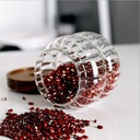 طقم برطمانات 3 قطع احجام مختلفة زجاج زجزاج شفاف بغطاء خشبي محكم الغلق لحفظ وتخزين الشاي والسكر  والبقوليات