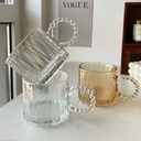 كوباية 300 ملي زجاج مضلع شفاف بيد بابلز لشرب الشاي والقهوة والعصائر